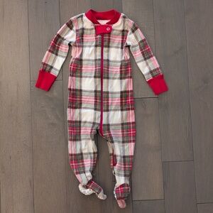 Hanna Andersson Holiday Plaid 12-18 Mo Zip Footed Sleeper